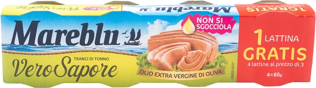 MAREBLU' VERO SAPORE TRANCI DI TONNO OLIO EXTRAVERGINE DI OLIVA MAREBLU' VERO SAPORE TRANCI DI TONNO OLIO EXTRAVERGINE DI OLIVA