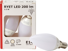 IKEA RYET LED CANDELA E14 200 LUMEN IKEA RYET LED CANDELA E14 200 LUMEN