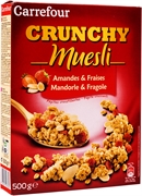 CARREFOUR CRUNCHY MUESLI MANDORLE & FRAGOLE CARREFOUR CRUNCHY MUESLI MANDORLE & FRAGOLE