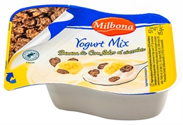 MILBONA (LIDL) YOGURT ALLA BANANA CON CORKFLAKES AL CIOCCOLATO