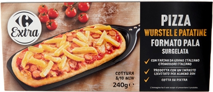 CARREFOUR EXTRA Pizza wurstel e patatine formato pala surgelata