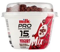 MILK MIX PRO HIGH PROTEIN 15G YOGURT BIANCO CON ANELLI E GRANELLA DI CIOCCOLATO