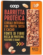 COOP BARRETTA PROTEICA CEREALI INTEGRALI CON FRUTTA SECCA E CACAO