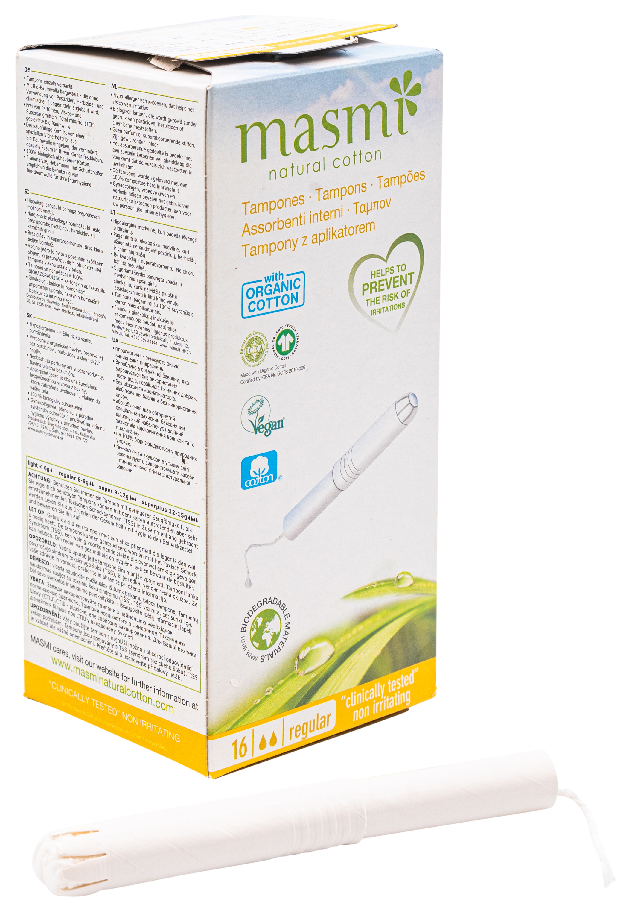 MASMI TAMPONI IN COTONE BIO + APPLICATORE