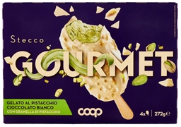 COOP STECCO GOURMET - GELATO AL PISTACCHIO E CIOCCOLATO BIANCO CON GRANELLA DI PISTACCHIO