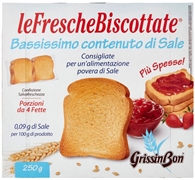 GRISSINBON LEFRESCHEBISCOTTATE BASSISSIMO CONTENUTO DI SALE