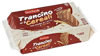 DOLCIANDO (EUROSPIN) Merendina trancino ai 5 cereali con crema al latte e cacao