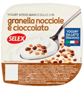 SELEX YOGURT INTERO BIANCO DOLCE CON GRANELLA NOCCIOLE E CIOCCOLATO
