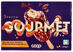 COOP STECCO GOURMET - GELATO ALLA VANIGLIA, CIOCCOLATO E CARAMELLO CON NOCI MACADAMIA