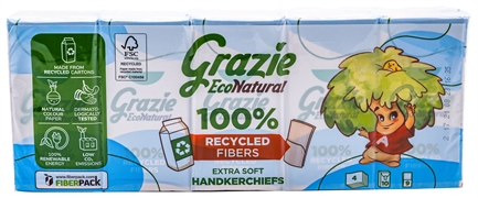GRAZIE ECONATURAL Fazzoletti 100% fibre riciclate