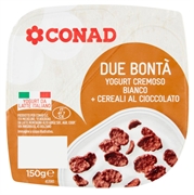 CONAD DUE BONTA' - YOGURT CREMOSO BIANCO + CEREALI AL CIOCCOLATO