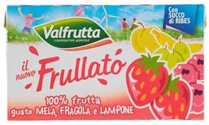 VALFRUTTA IL NUOVO FRULLATO 100% FRUTTA GUSTO MELA, FRAGOLA E LAMPONE
