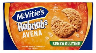 MCVITIE'S HOBNOBS AVENA BISCOTTI D'AVENA SENZA GLUTINE SPECIFICAMENTE FORMULATI PER CELIACI