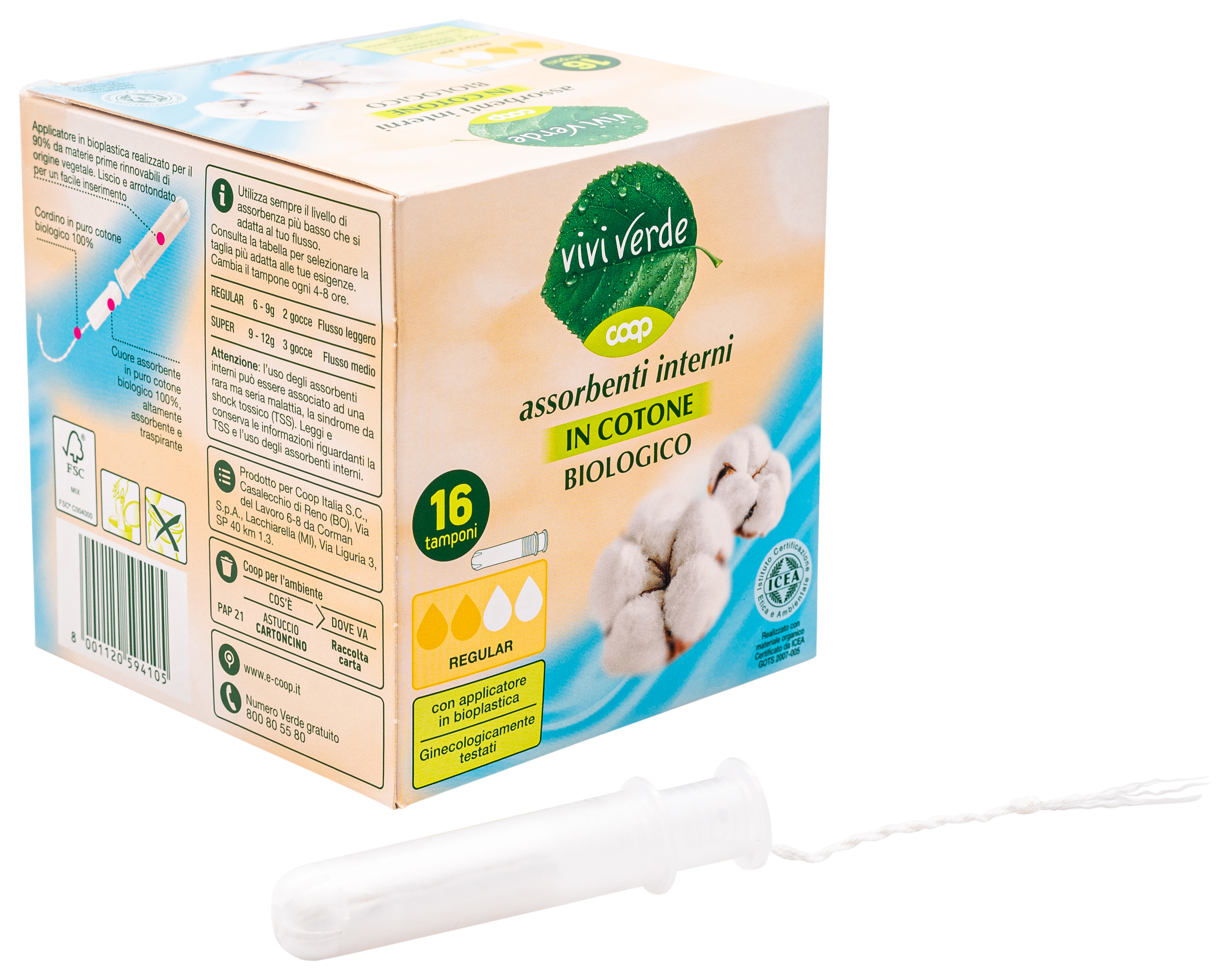 COOP VIVI VERDE ASSORBENTI INTERNI IN COTONE BIOLOGICO