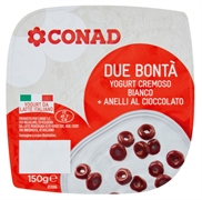 CONAD DUE BONTA' - YOGURT CREMOSO BIANCO + ANELLI AL CIOCCOLATO