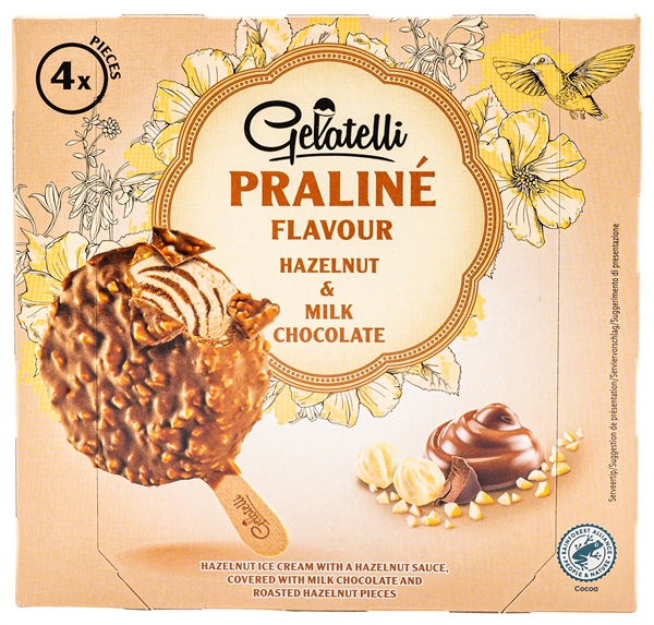 Test e Recensione GELATELLI (LIDL) PRALINÉ FLAVOUR HAZELNUT & MILK